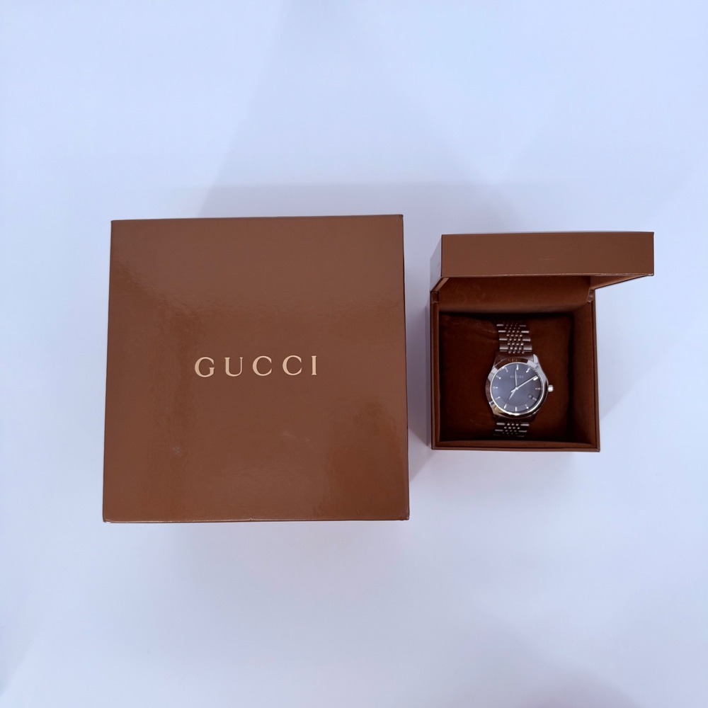 Gucci G-Timeless Watch Mens Stainless YA126402 Swiss Made Luxury Classic Gift